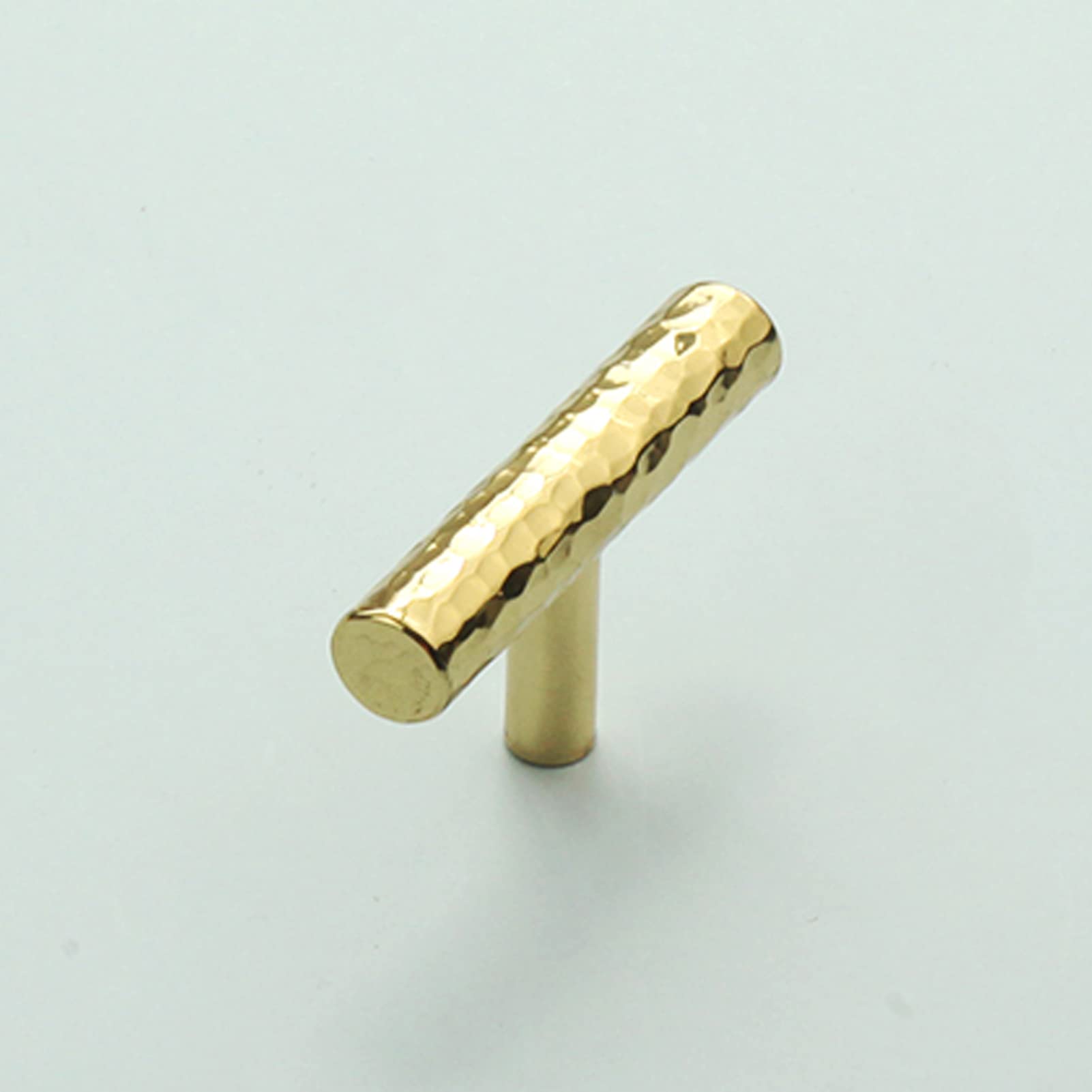 Comforsyco Hammered Round Brass Cabinet Pulls in Gold