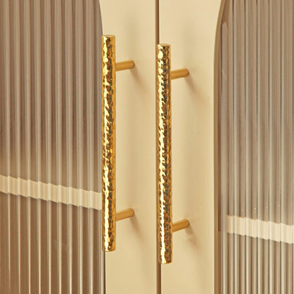 Comforsyco Hammered Round Brass Cabinet Pulls in Gold