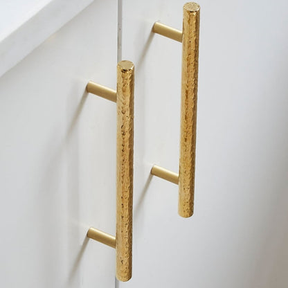 Comforsyco Hammered Round Brass Cabinet Pulls in Gold