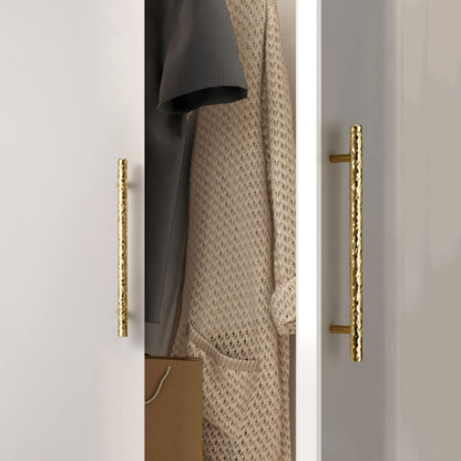 Comforsyco Hammered Round Brass Cabinet Pulls in Gold