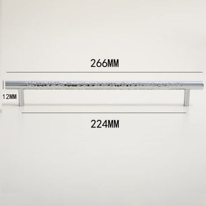 Comforsyco Hammered Silver Cabinet Pulls, Brass Bar Handles