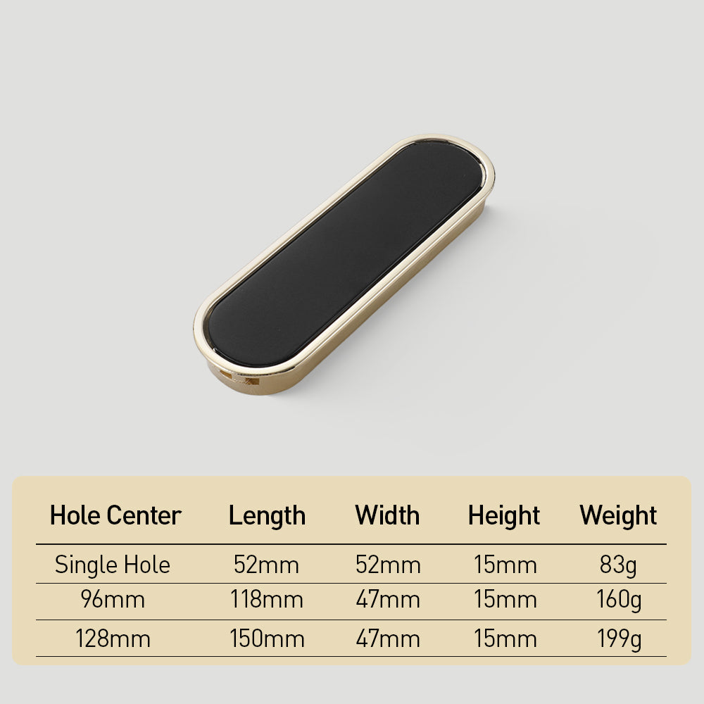 Comforsyco Hidden Recessed Cabinet Pulls with Black Inset