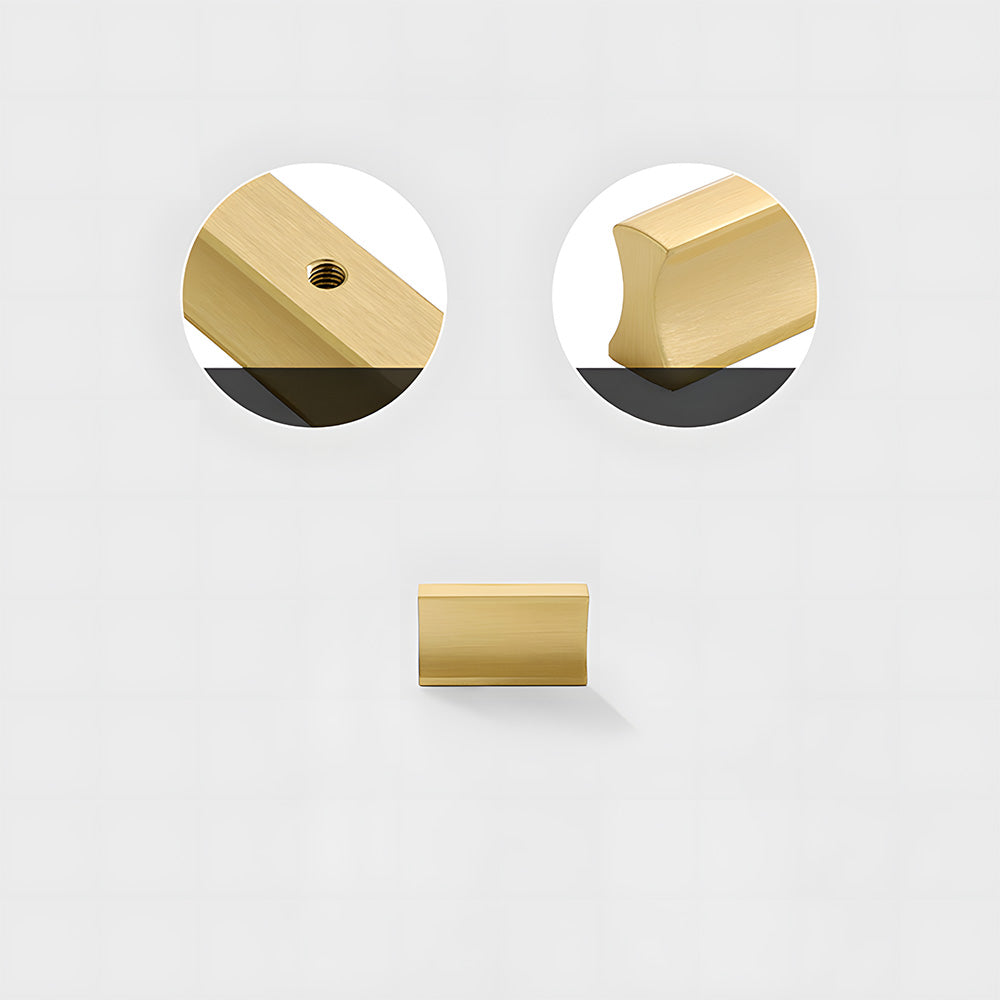 Comforsyco I-Shaped Brushed Gold Brass Cabinet Handles and Drawer Pulls