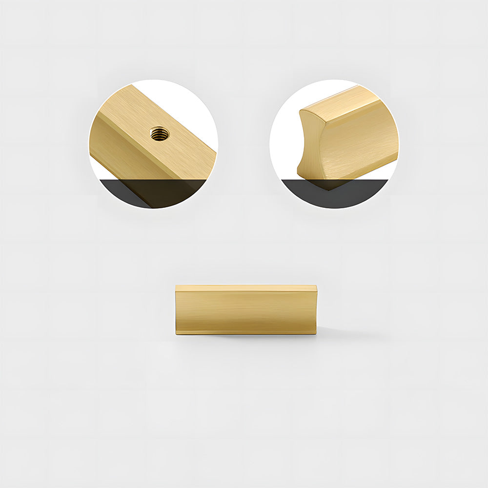 Comforsyco I-Shaped Brushed Gold Brass Cabinet Handles and Drawer Pulls