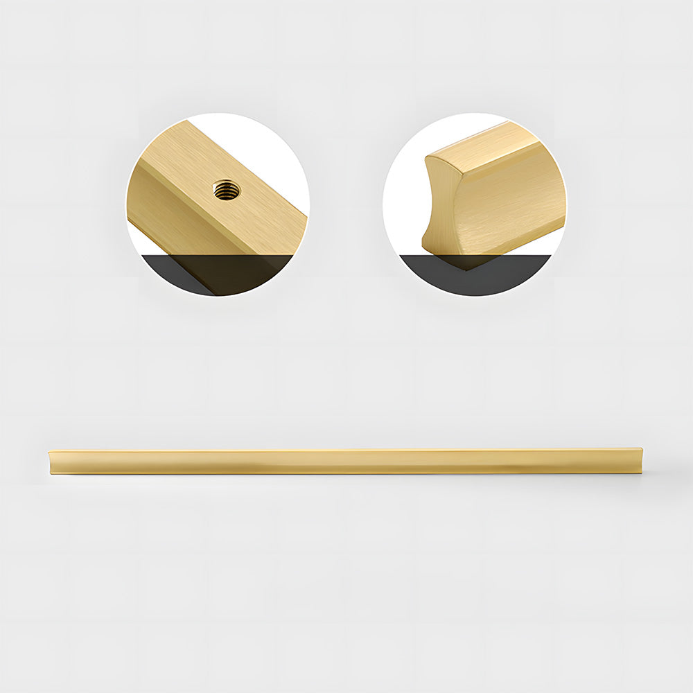 Comforsyco I-Shaped Brushed Gold Brass Cabinet Handles and Drawer Pulls
