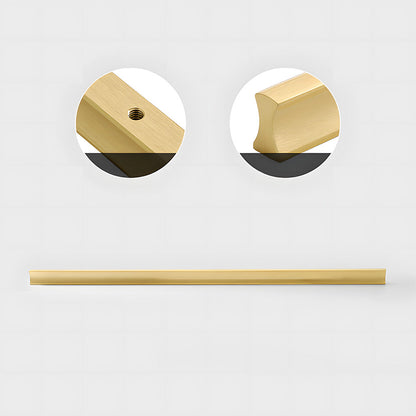 Comforsyco I-Shaped Brushed Gold Brass Cabinet Handles and Drawer Pulls