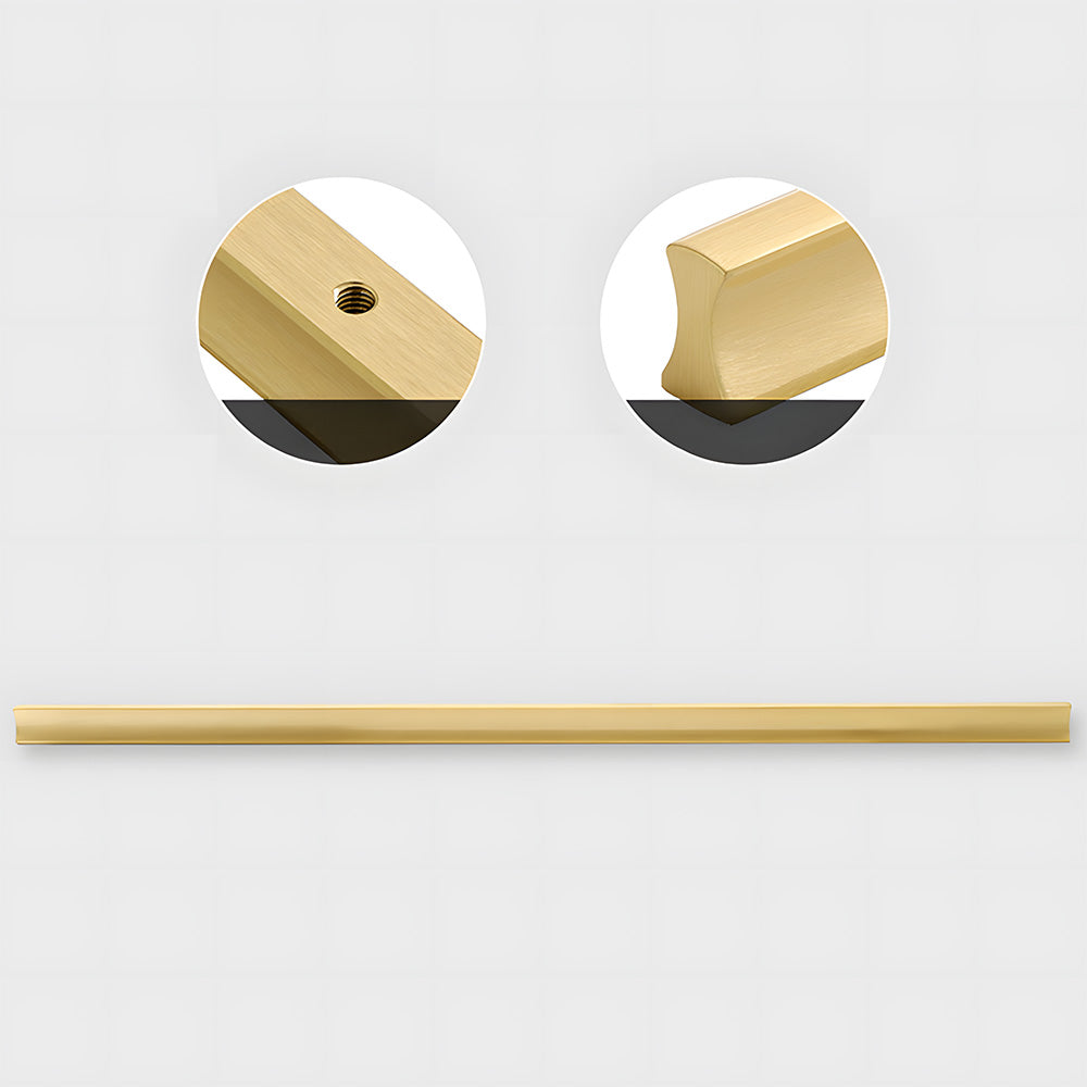 Comforsyco I-Shaped Brushed Gold Brass Cabinet Handles and Drawer Pulls