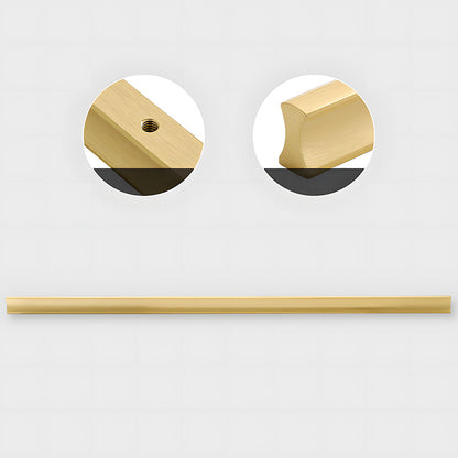 Comforsyco I-Shaped Brushed Gold Brass Cabinet Handles and Drawer Pulls