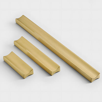 Comforsyco I-Shaped Brushed Gold Brass Cabinet Handles and Drawer Pulls