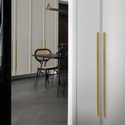 Comforsyco I-Shaped Brushed Gold Brass Cabinet Handles and Drawer Pulls