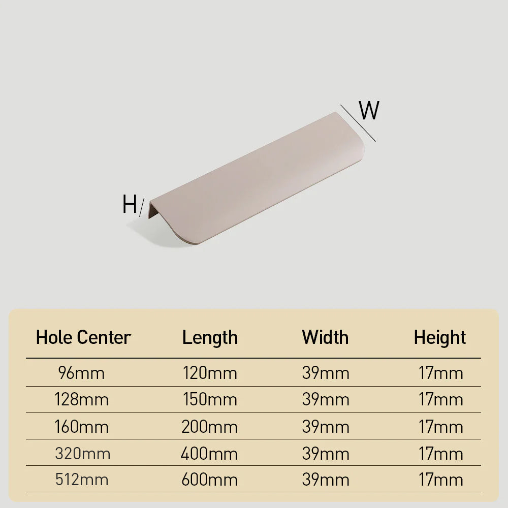 Comforsyco Invisible Round Arc Aluminum Alloy Cabinet Edge Pulls