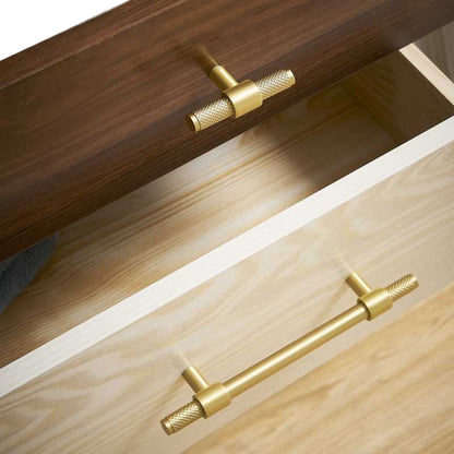 Comforsyco Knurled Brass Cabinet Handles and T-Bar Knobs