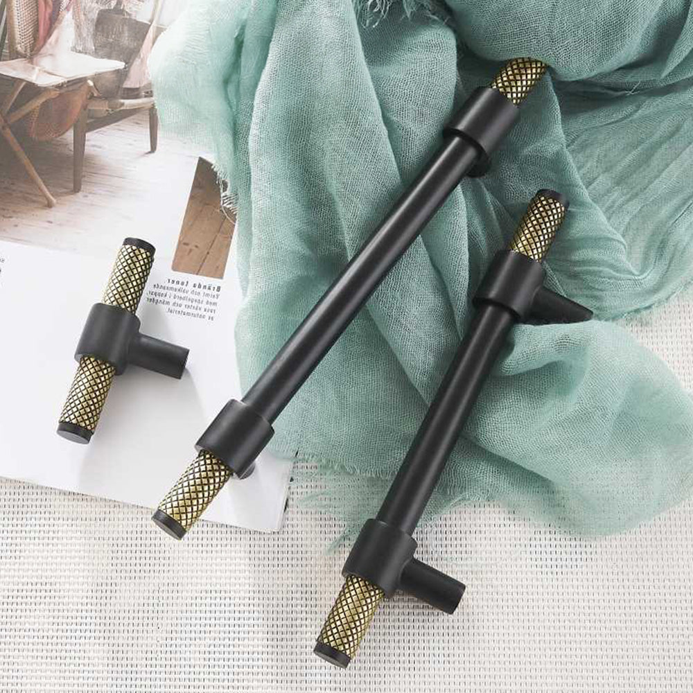 Comforsyco Knurled Brass Cabinet Handles and T-Bar Knobs