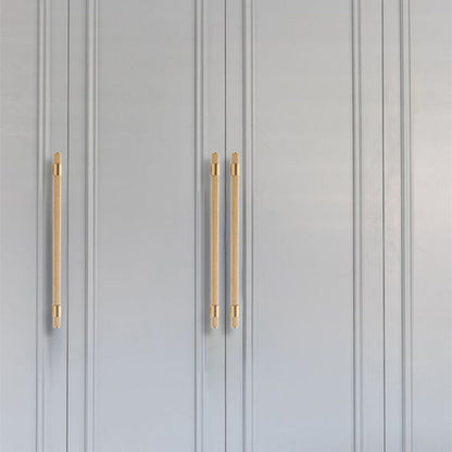 Comforsyco Knurled Brass Cabinet Pulls and Knobs in Gold