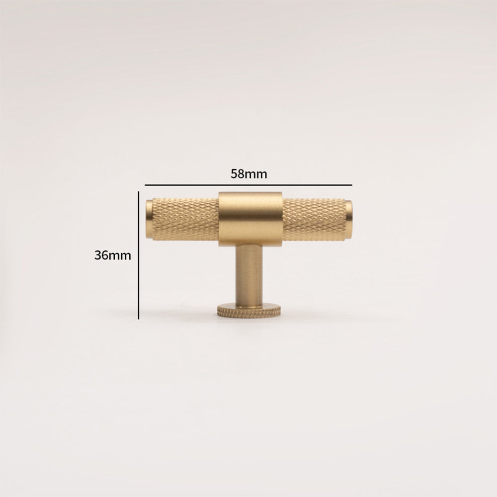 Comforsyco Knurled Brass Cabinet Pulls and Knobs in Gold
