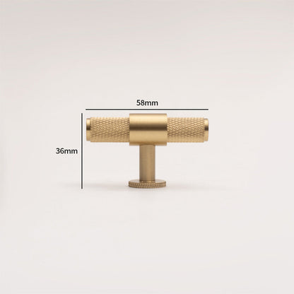 Comforsyco Knurled Brass Cabinet Pulls and Knobs in Gold