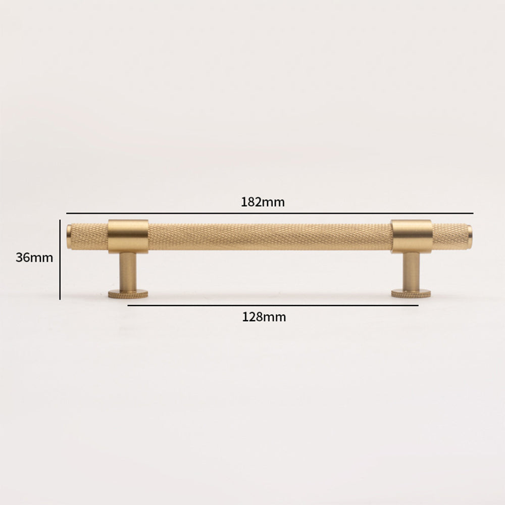 Comforsyco Knurled Brass Cabinet Pulls and Knobs in Gold