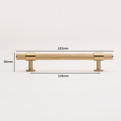 Comforsyco Knurled Brass Cabinet Pulls and Knobs in Gold