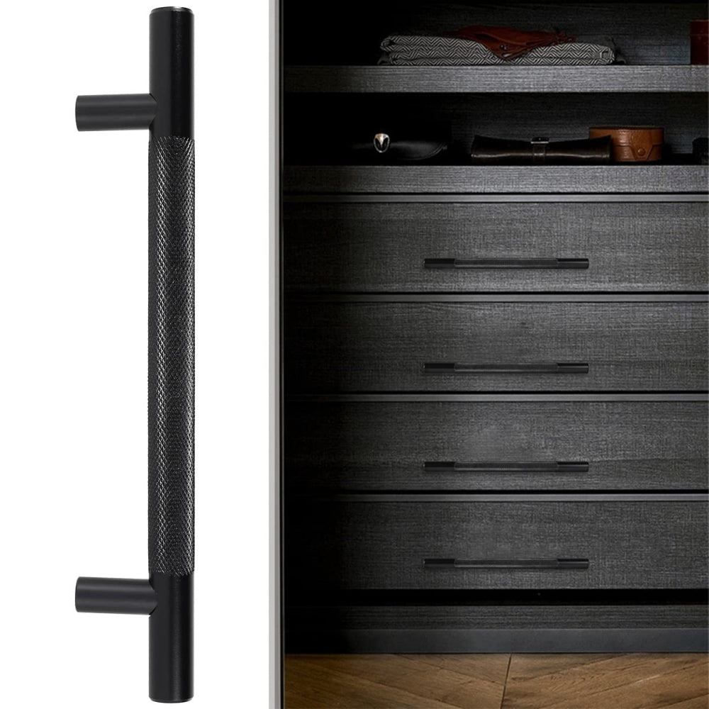 Comforsyco Knurled Round Bar Cabinet Handles and Knobs