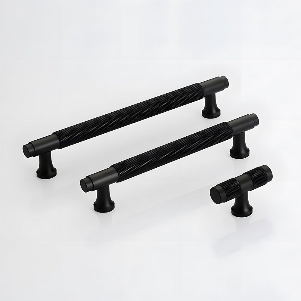 Comforsyco Knurled Round Bar Cabinet Pulls, Aluminum Alloy Handles