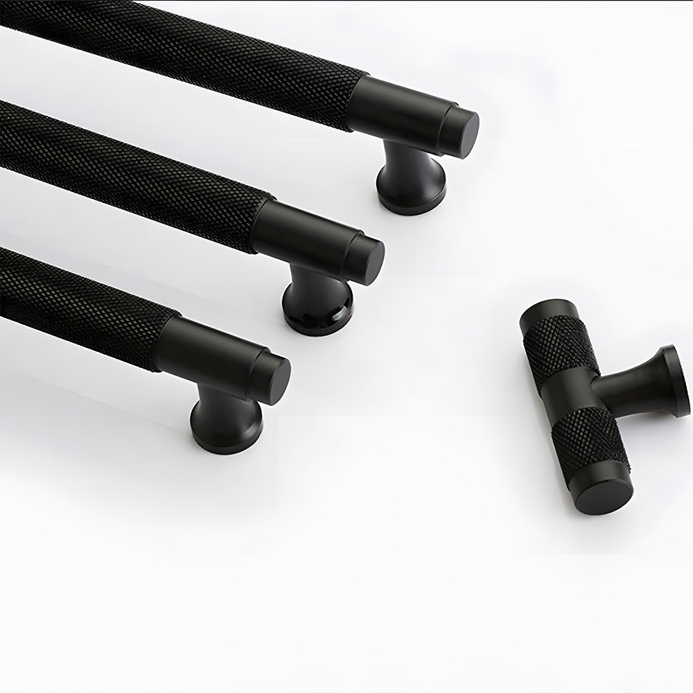 Comforsyco Knurled Round Bar Cabinet Pulls, Aluminum Alloy Handles