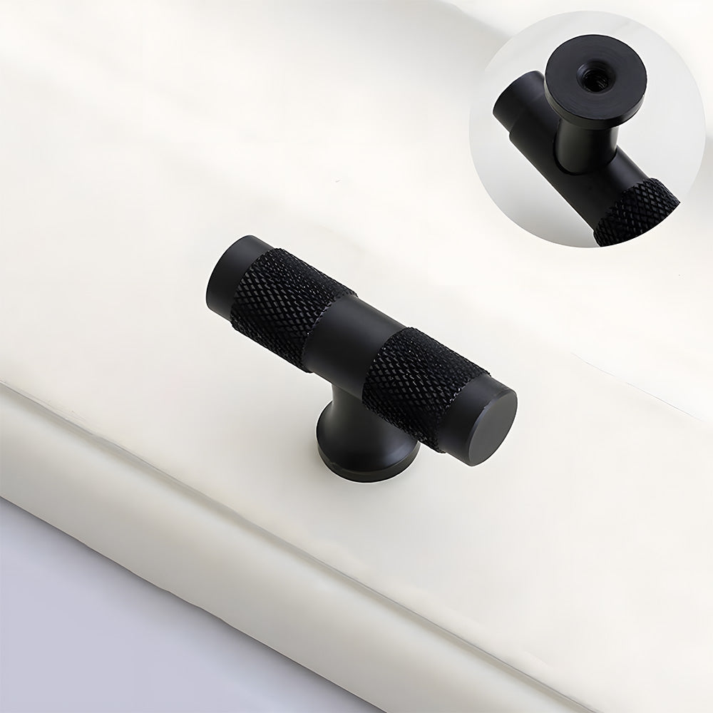 Comforsyco Knurled Round Bar Cabinet Pulls, Aluminum Alloy Handles