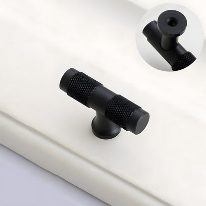 Comforsyco Knurled Round Bar Cabinet Pulls, Aluminum Alloy Handles