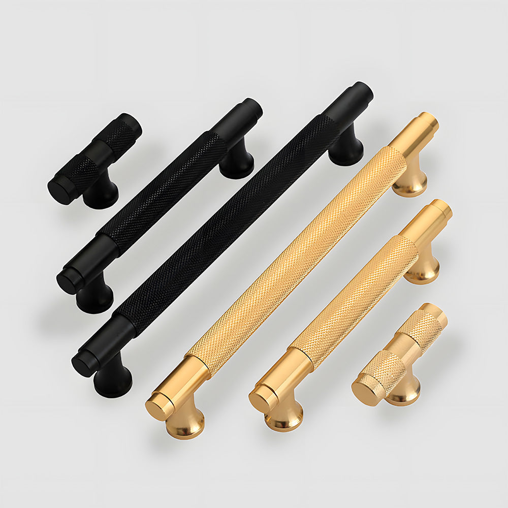 Comforsyco Knurled Round Bar Cabinet Pulls, Aluminum Alloy Handles
