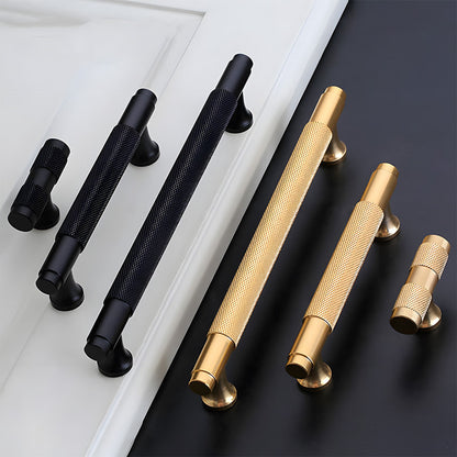 Comforsyco Knurled Round Bar Cabinet Pulls, Aluminum Alloy Handles