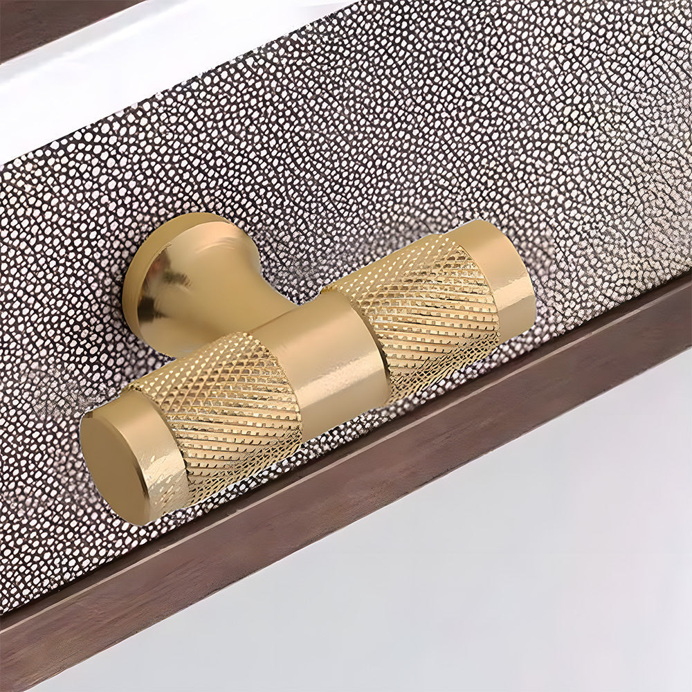 Comforsyco Knurled Round Bar Cabinet Pulls, Aluminum Alloy Handles