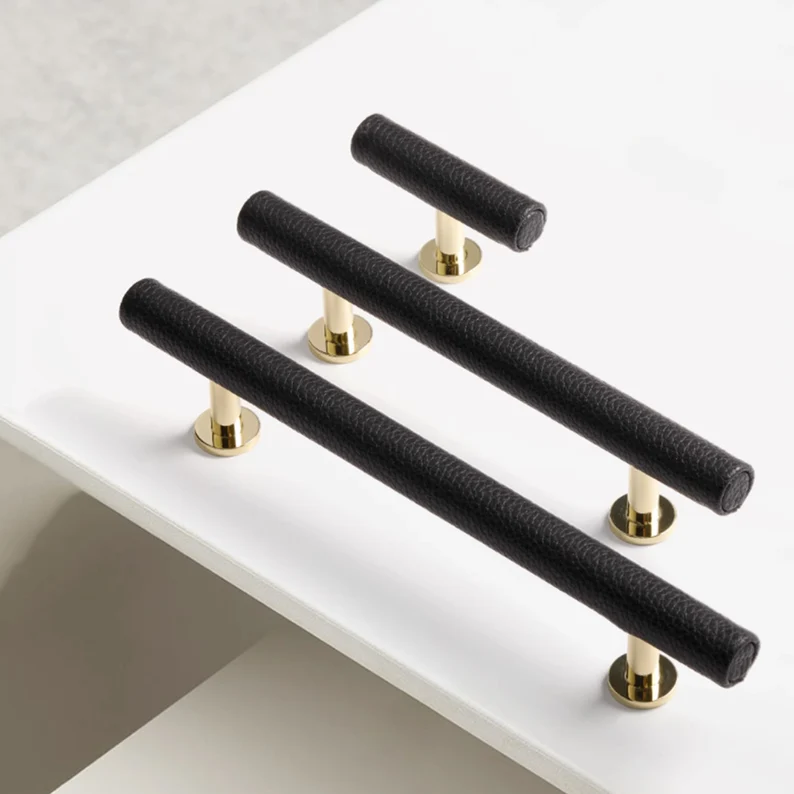 Comforsyco Leather Drawer Pulls Handles Wardrobe Dresser Knobs