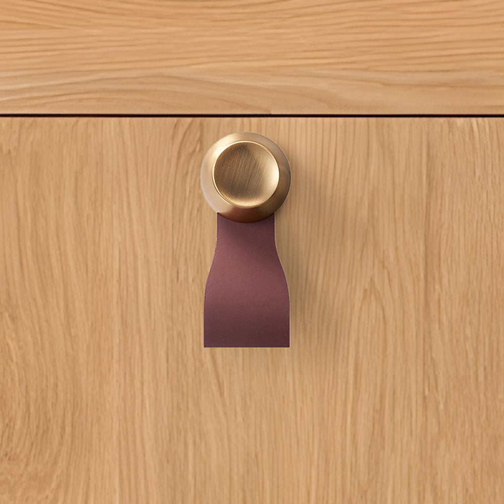 Comforsyco Leather Strap Cabinet Pulls and Knobs with Zinc Alloy Mounts