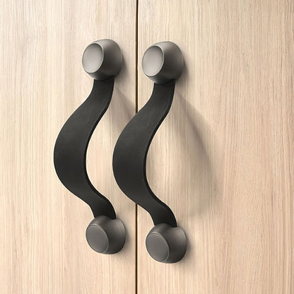Comforsyco Leather Strap Cabinet Pulls and Knobs with Zinc Alloy Mounts