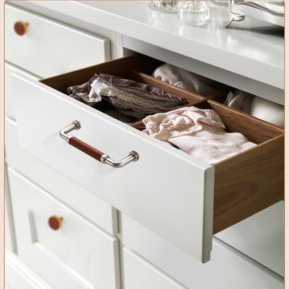 Comforsyco Leather Wrapped Brass Cabinet Pulls and Knobs
