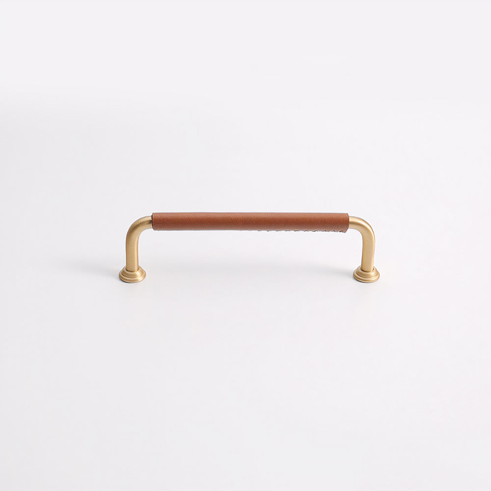 Comforsyco Leather-Wrapped Round Bar Cabinet Pulls and Door Handles