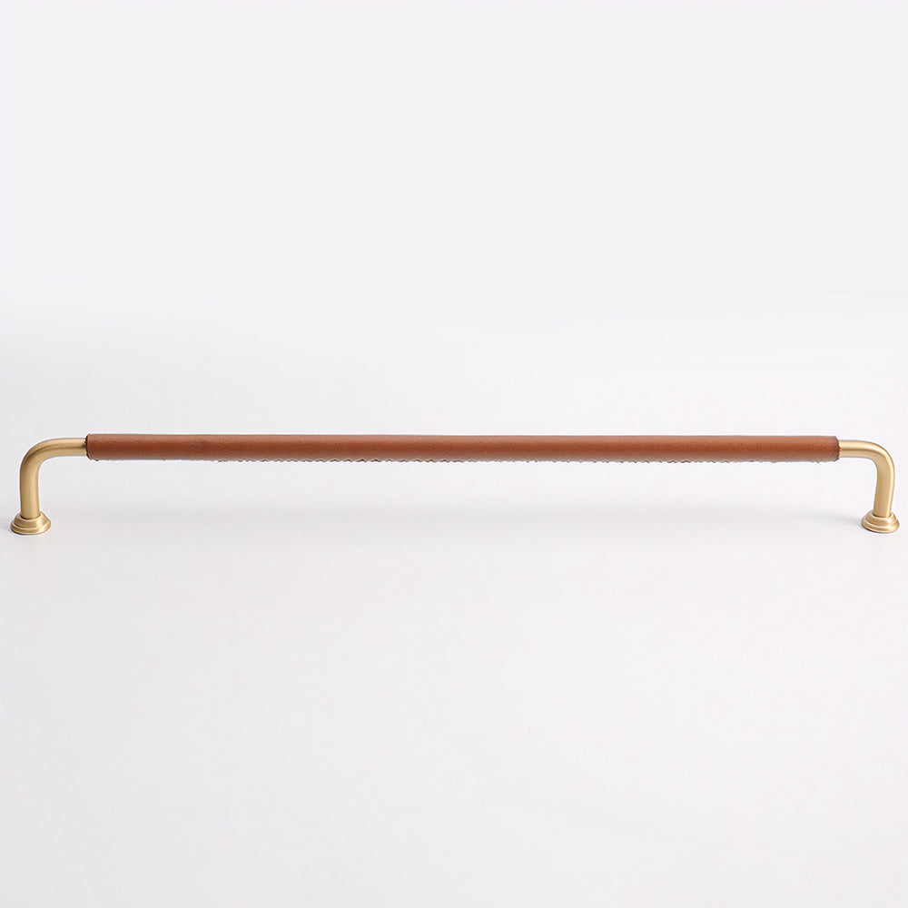 Comforsyco Leather-Wrapped Round Bar Cabinet Pulls and Door Handles
