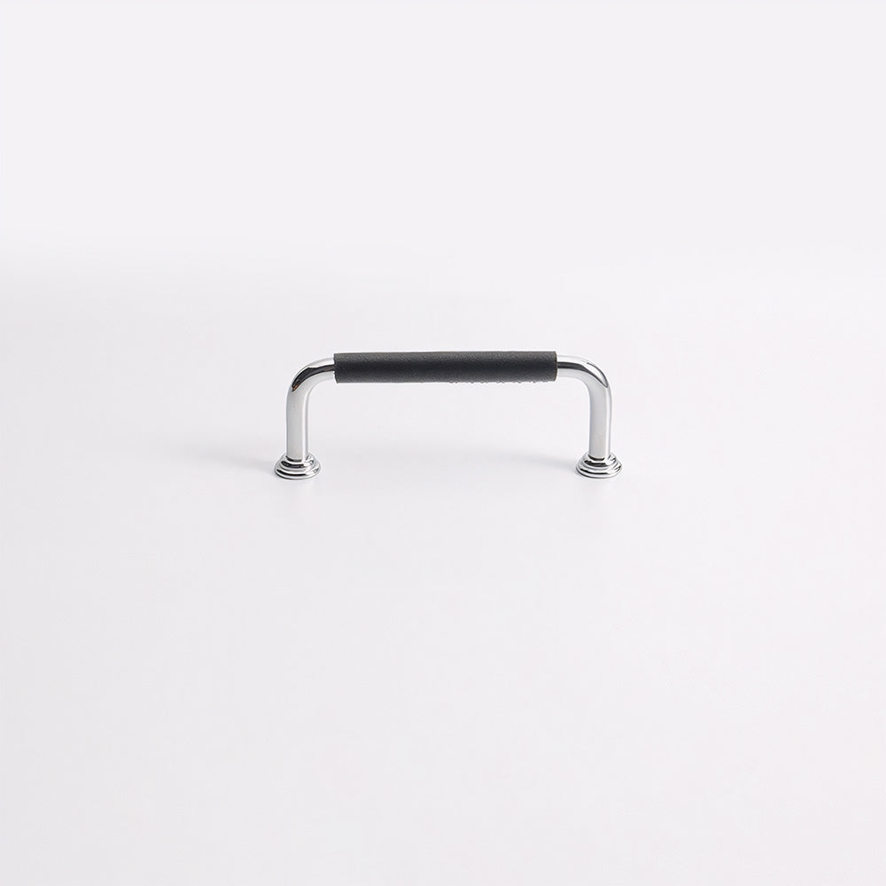 Comforsyco Leather-Wrapped Round Bar Cabinet Pulls and Door Handles