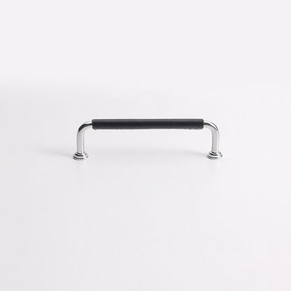 Comforsyco Leather-Wrapped Round Bar Cabinet Pulls and Door Handles