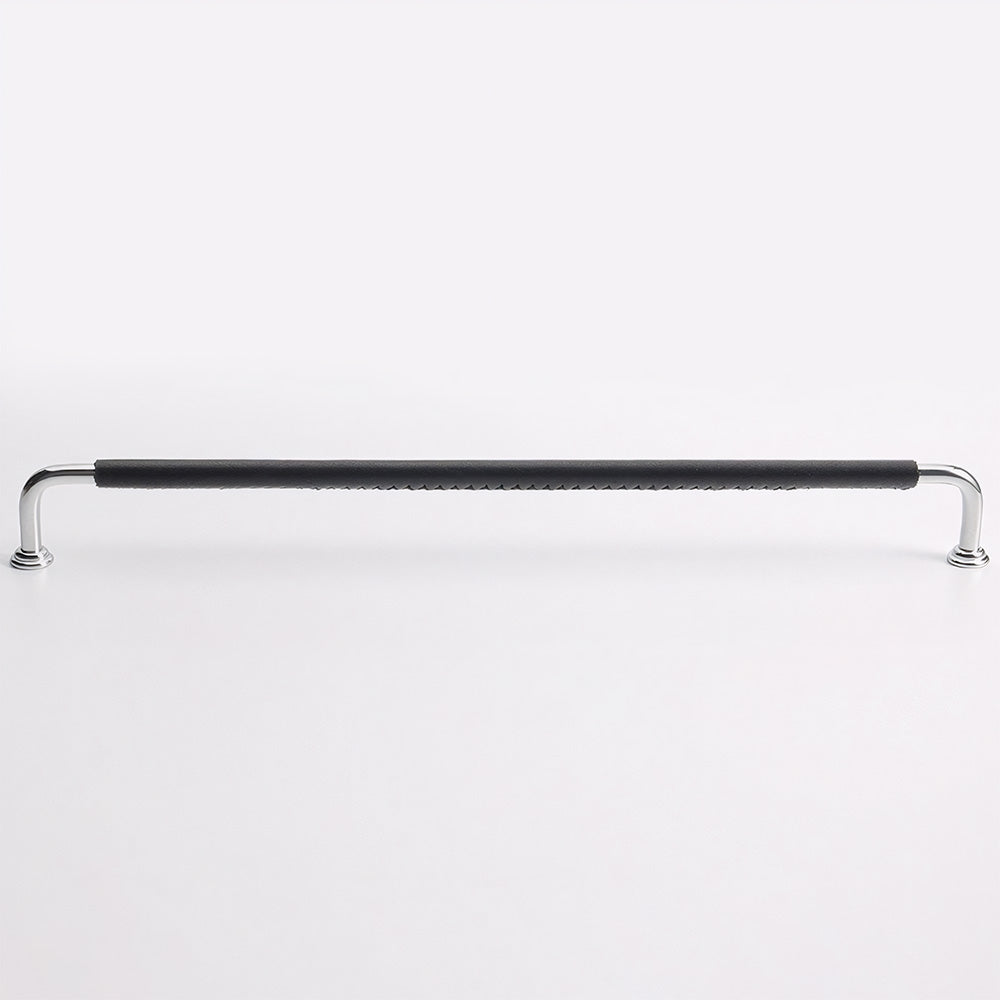 Comforsyco Leather-Wrapped Round Bar Cabinet Pulls and Door Handles