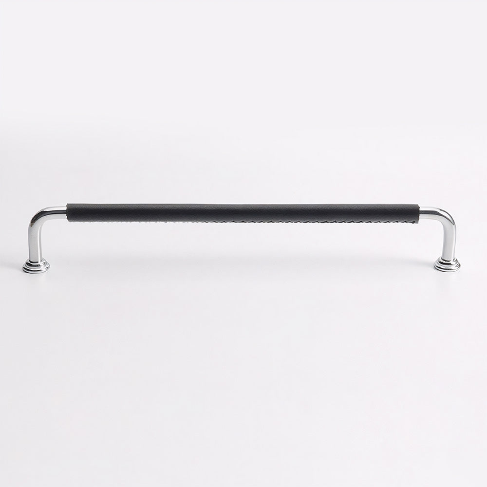 Comforsyco Leather-Wrapped Round Bar Cabinet Pulls and Door Handles
