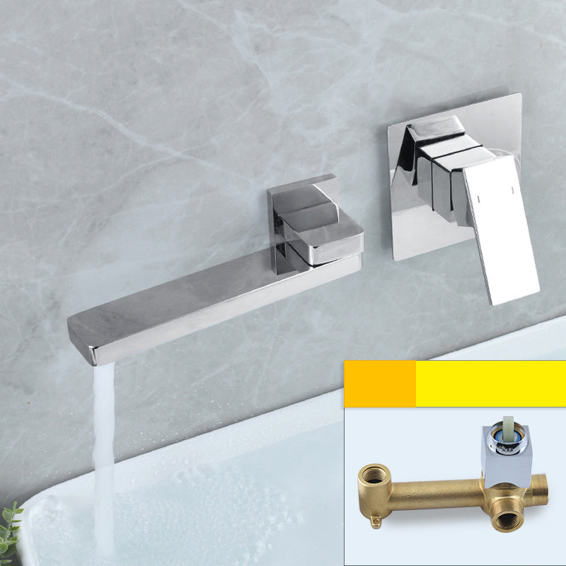 Livorno Modern Wall-Mounted Single-Handle Bathroom Sink Faucet with Square Spout