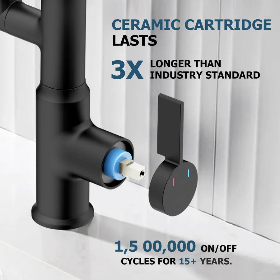 Luma Modern Single Handle 360° Swivel Bathroom Faucet With Digital Temperature Display