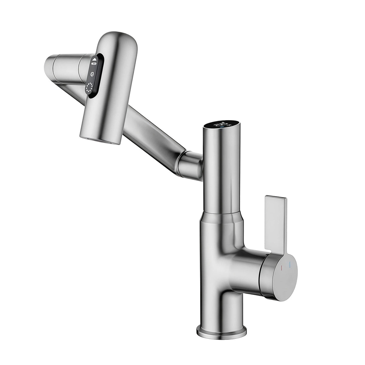 Luma Modern Single Handle 360° Swivel Bathroom Faucet With Digital Temperature Display