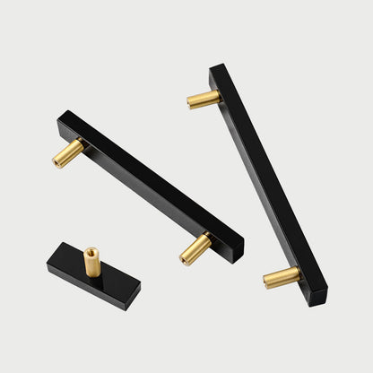 Comforsyco Marble-Look Square Cabinet Pulls and Single-Hole Handles