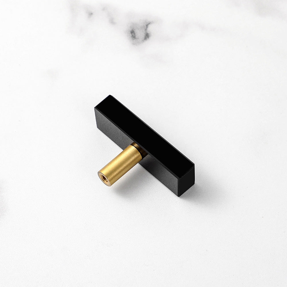 Comforsyco Marble-Look Square Cabinet Pulls and Single-Hole Handles