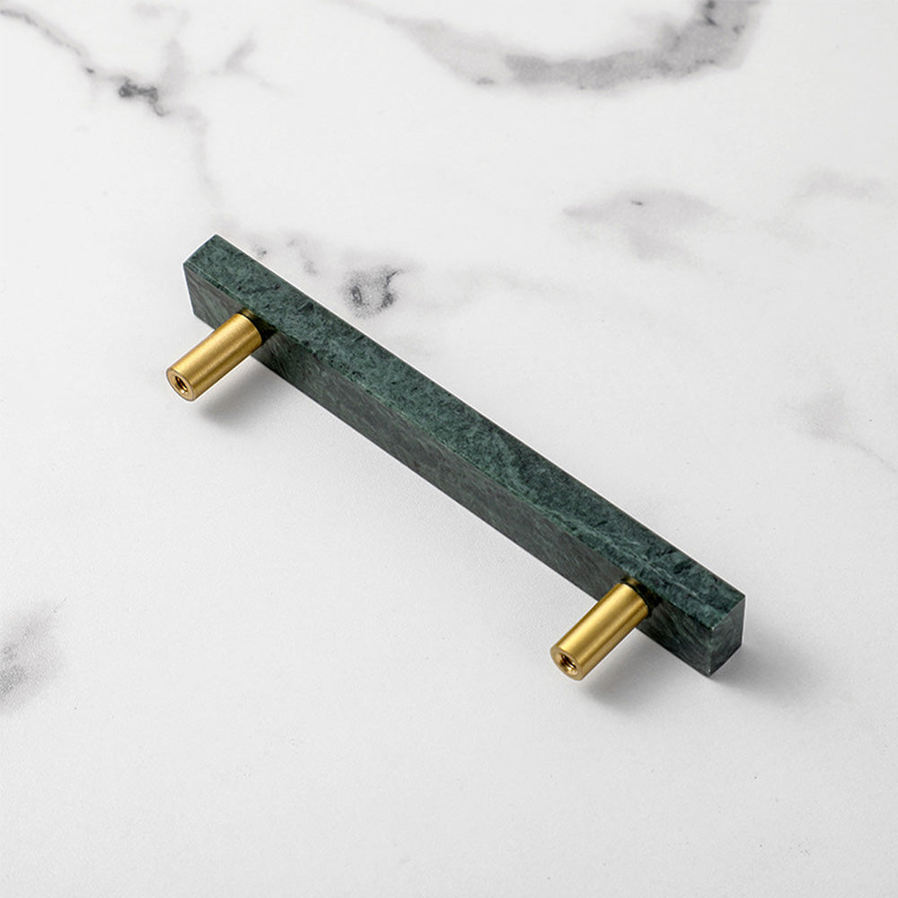 Comforsyco Marble-Look Square Cabinet Pulls and Single-Hole Handles