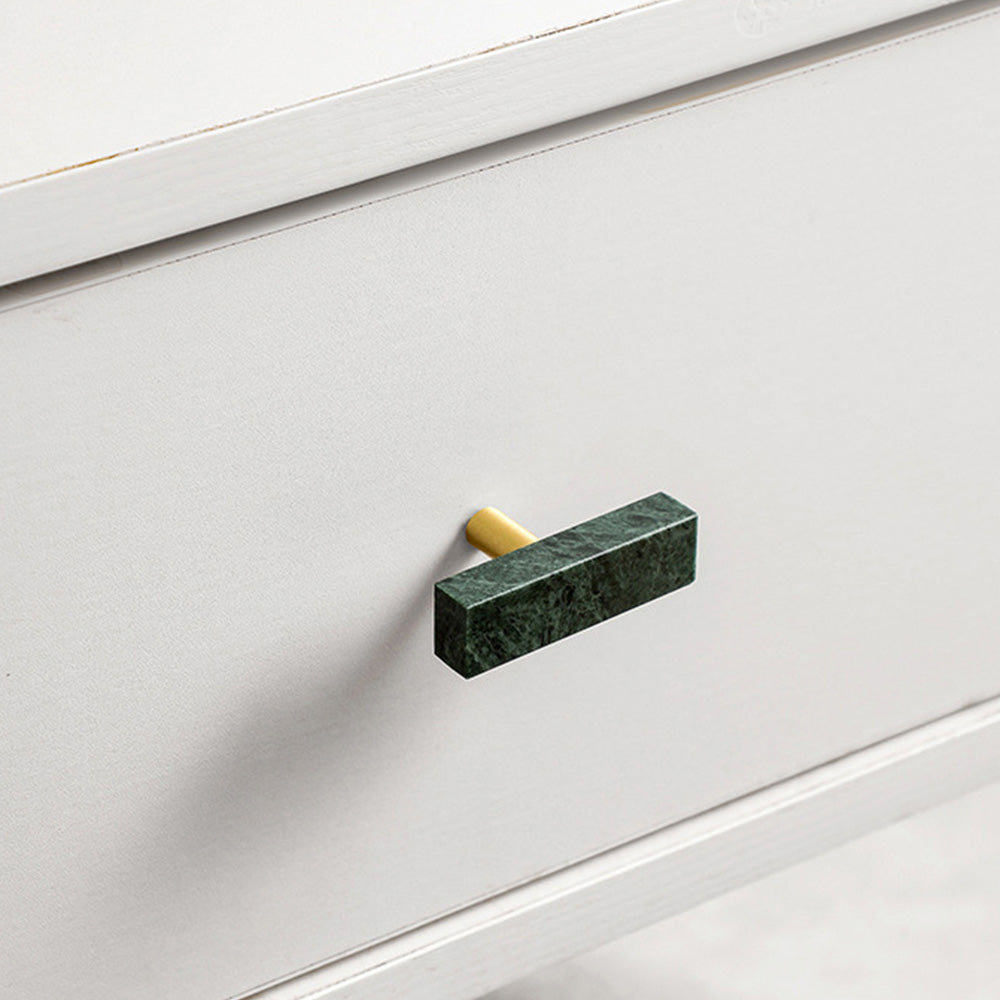 Comforsyco Marble-Look Square Cabinet Pulls and Single-Hole Handles