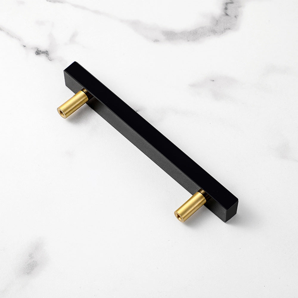 Comforsyco Marble-Look Square Cabinet Pulls and Single-Hole Handles