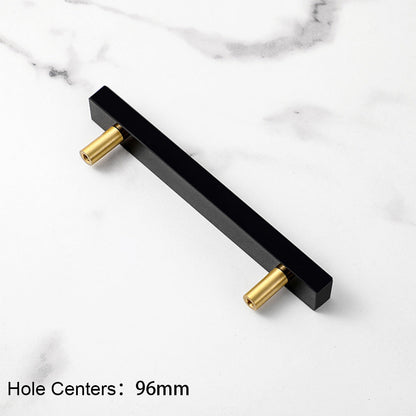 Comforsyco Marble-Look Square Cabinet Pulls and Single-Hole Handles