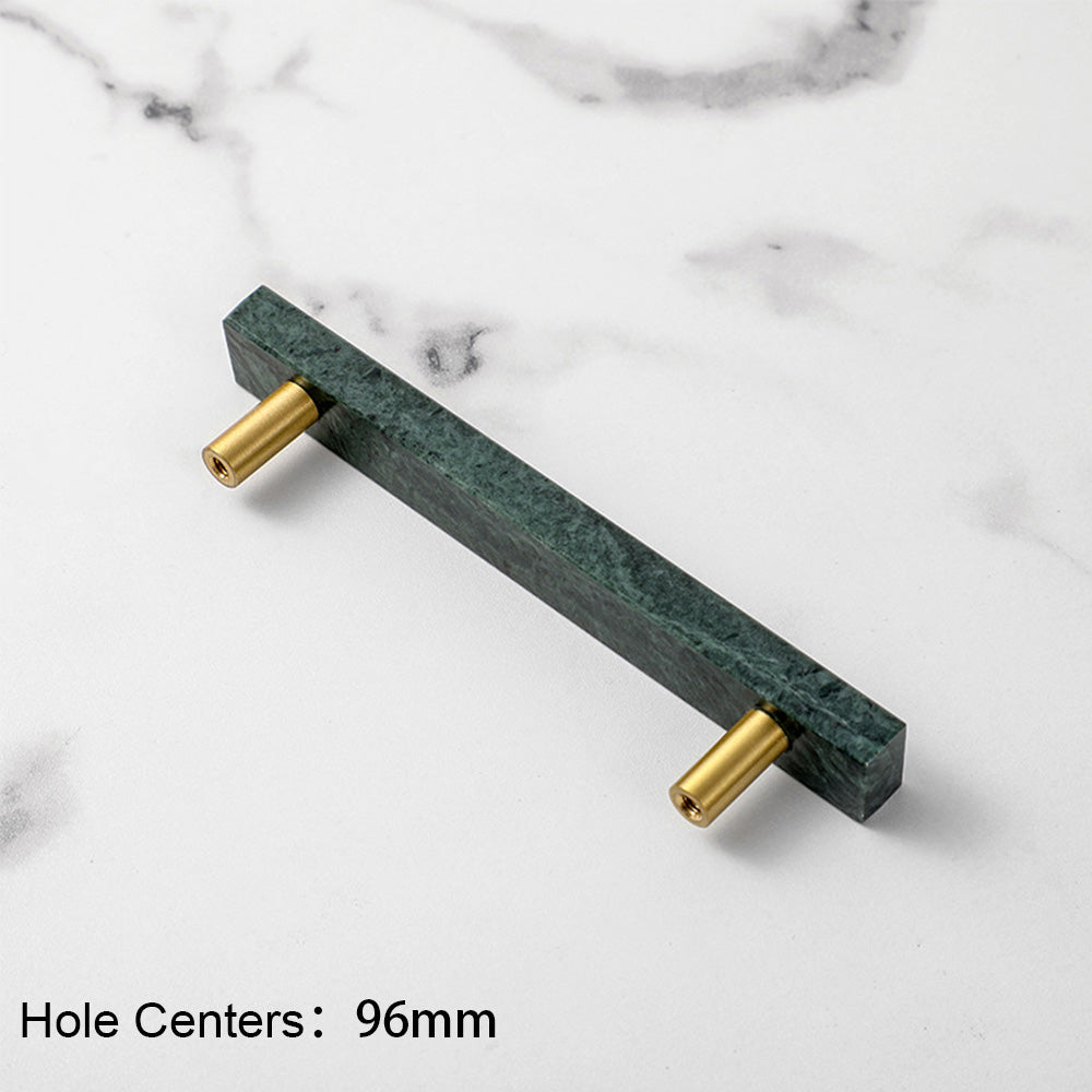 Comforsyco Marble-Look Square Cabinet Pulls and Single-Hole Handles